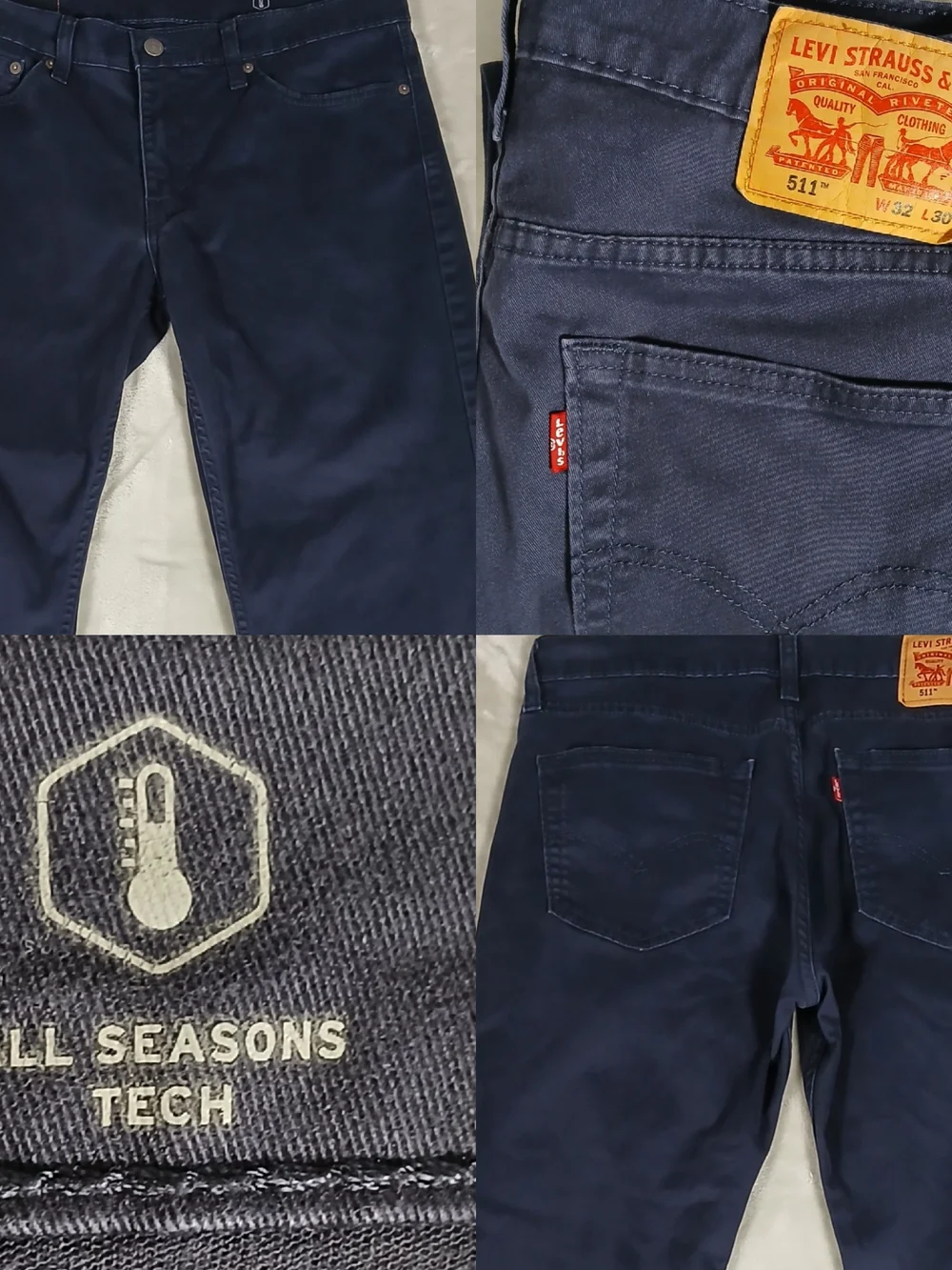 Levi's 511 Slim Fit Jeans 32x25 Hemmed Tagged 32x30 Men's Navy Blue